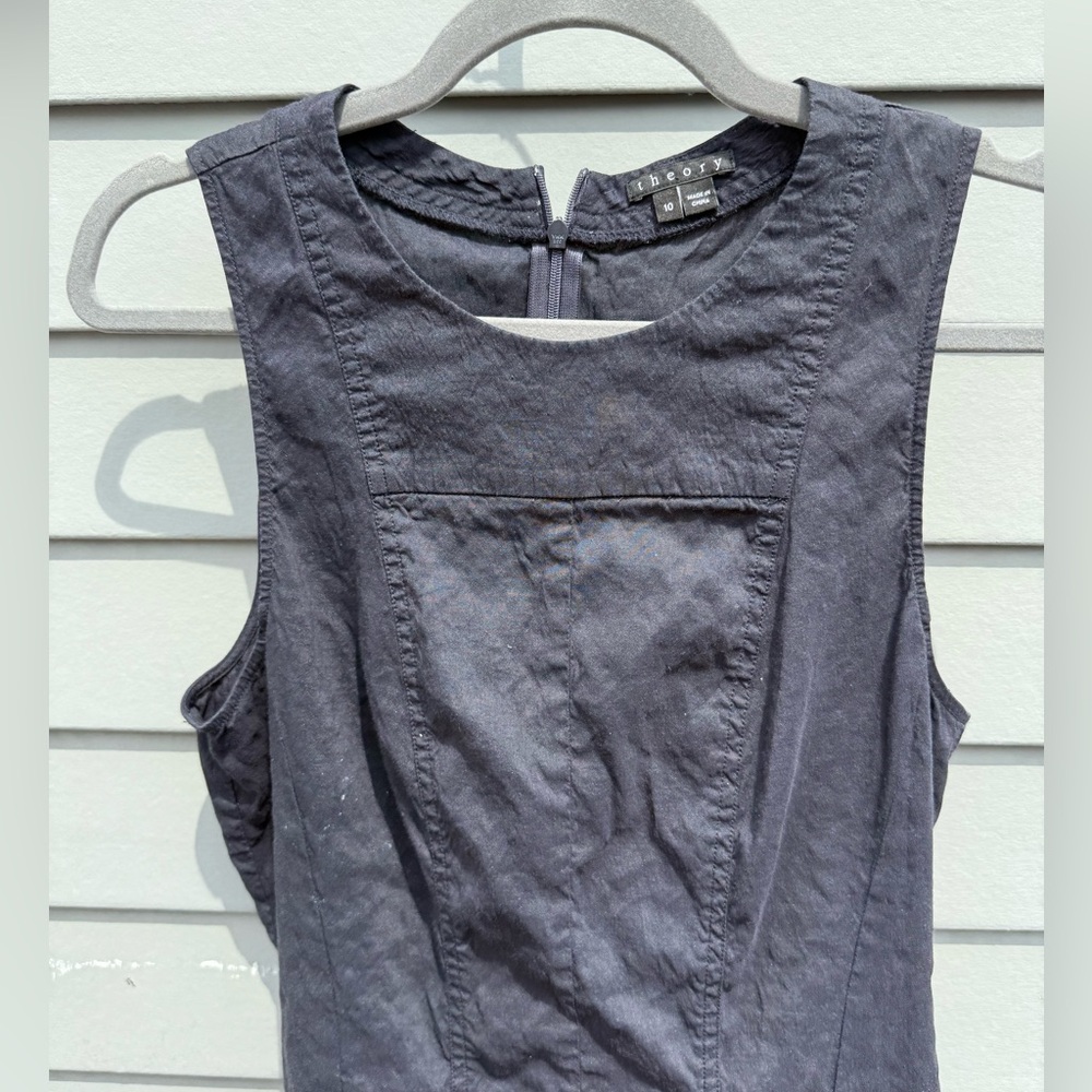 Theory linen-blend A-line dress